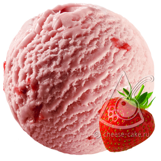 Сливочное клубничное мороженое с засахаренными кусочками отборной спелой клубники. изображение 1